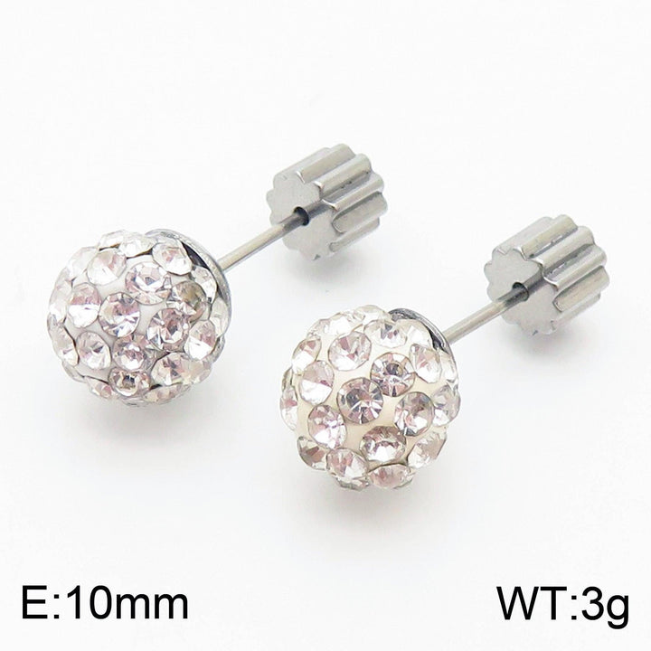 8mm Clay Zircon Ball Stub Earrings - kalen