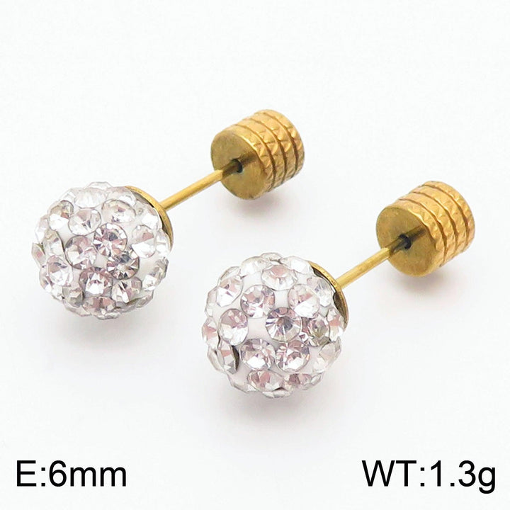 8mm Clay Zircon Ball Stub Earrings - kalen