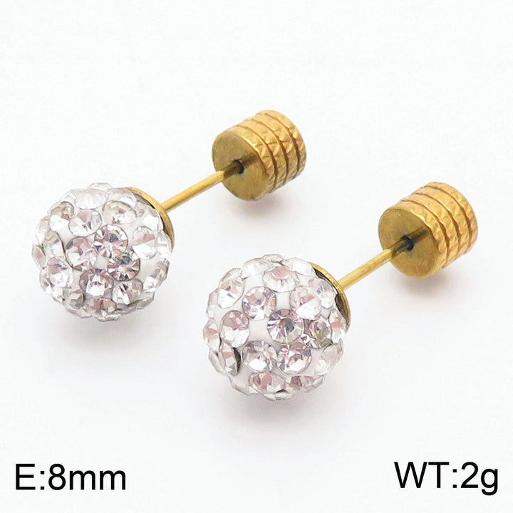 8mm Clay Zircon Ball Stub Earrings - kalen