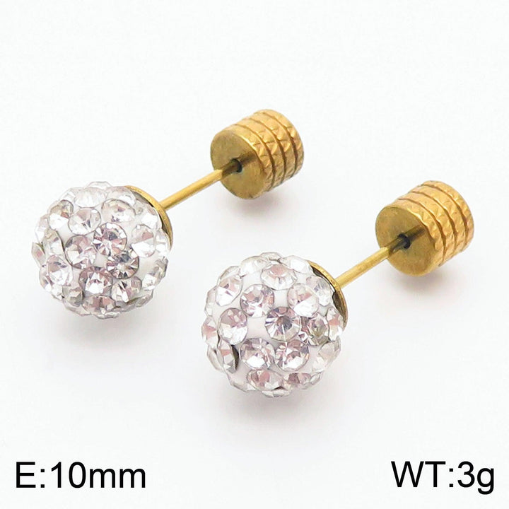 8mm Clay Zircon Ball Stub Earrings - kalen