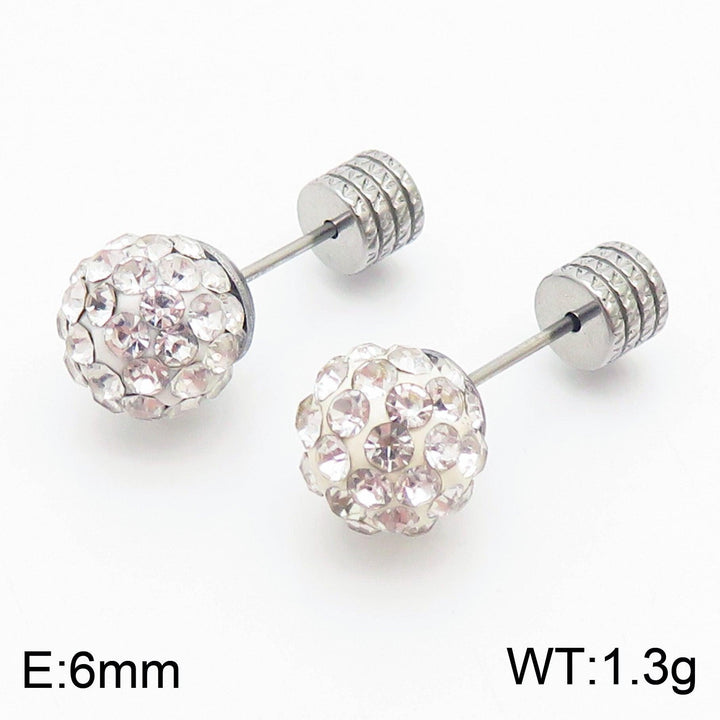 8mm Clay Zircon Ball Stub Earrings - kalen