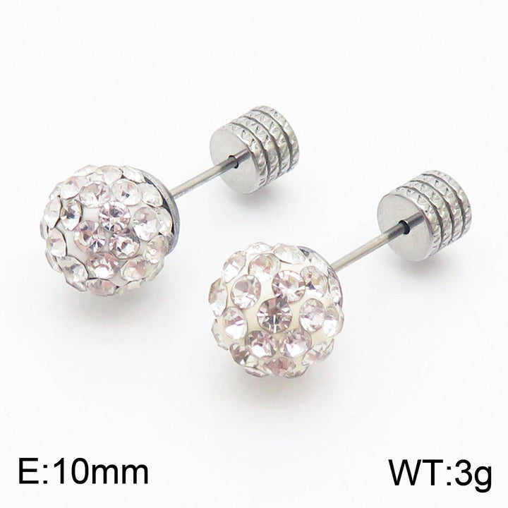 8mm Clay Zircon Ball Stub Earrings - kalen