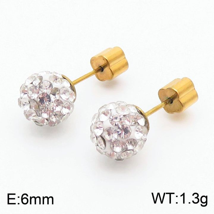 8mm Clay Zircon Ball Stub Earrings - kalen