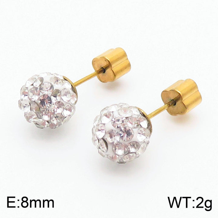 8mm Clay Zircon Ball Stub Earrings - kalen