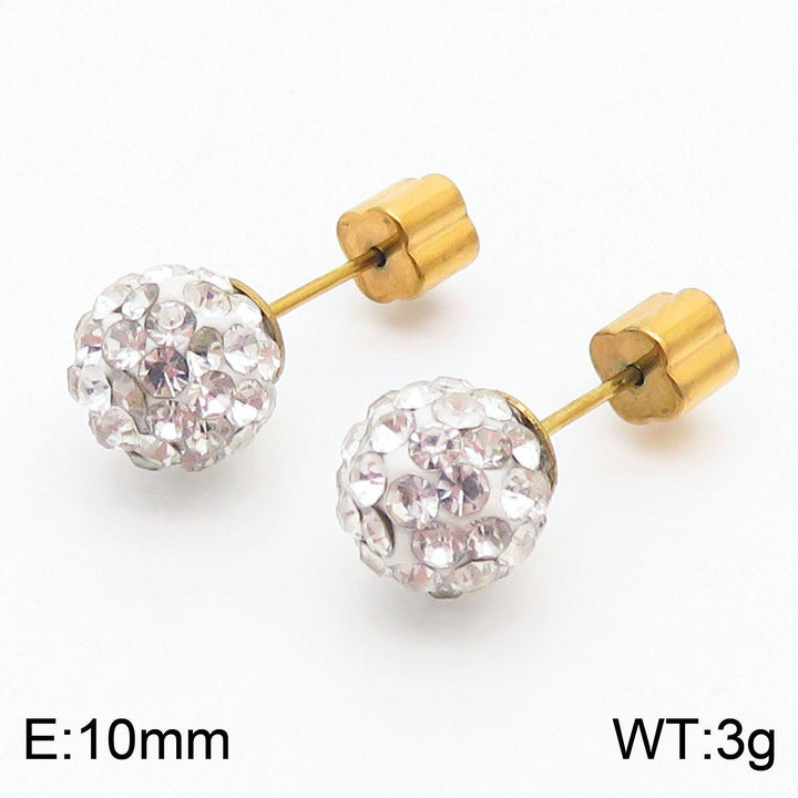 8mm Clay Zircon Ball Stub Earrings - kalen