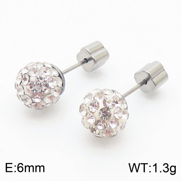 8mm Clay Zircon Ball Stub Earrings - kalen