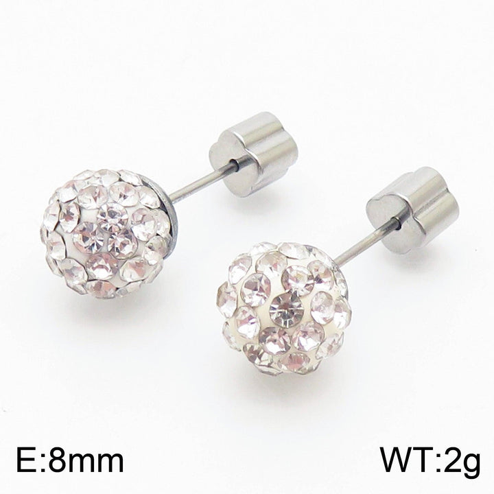 8mm Clay Zircon Ball Stub Earrings - kalen