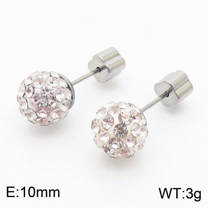 8mm Clay Zircon Ball Stub Earrings - kalen