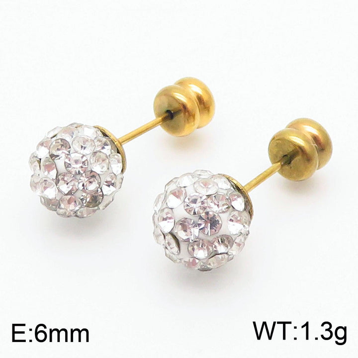 8mm Clay Zircon Ball Stub Earrings - kalen