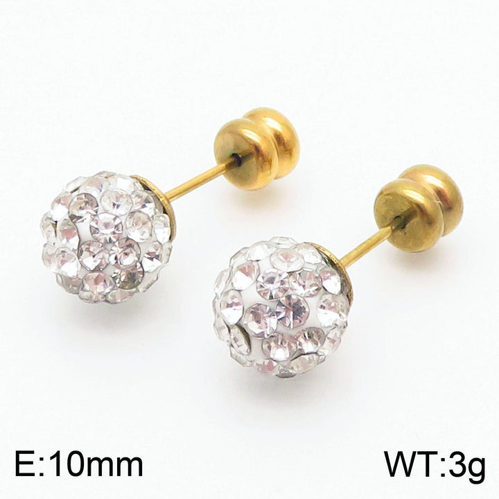 8mm Clay Zircon Ball Stub Earrings - kalen