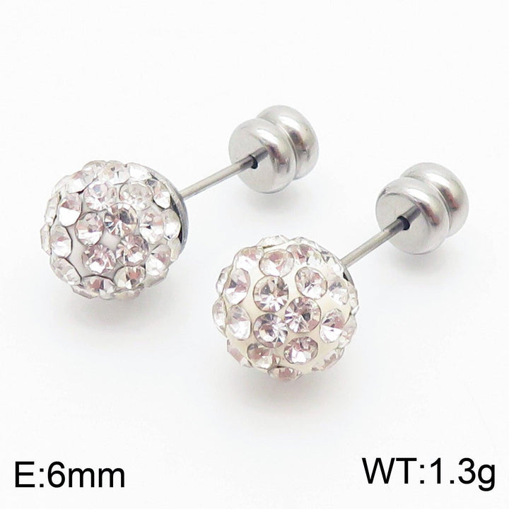 8mm Clay Zircon Ball Stub Earrings - kalen