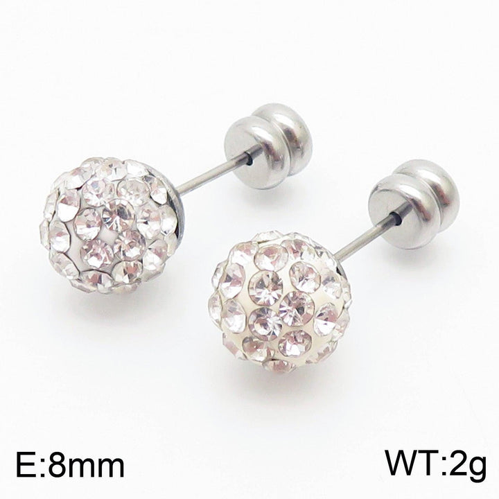 8mm Clay Zircon Ball Stub Earrings - kalen