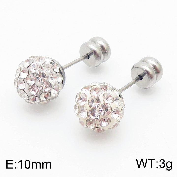 8mm Clay Zircon Ball Stub Earrings - kalen