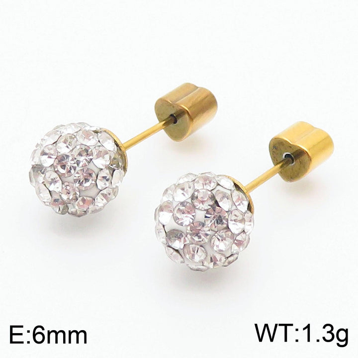 8mm Clay Zircon Ball Stub Earrings - kalen