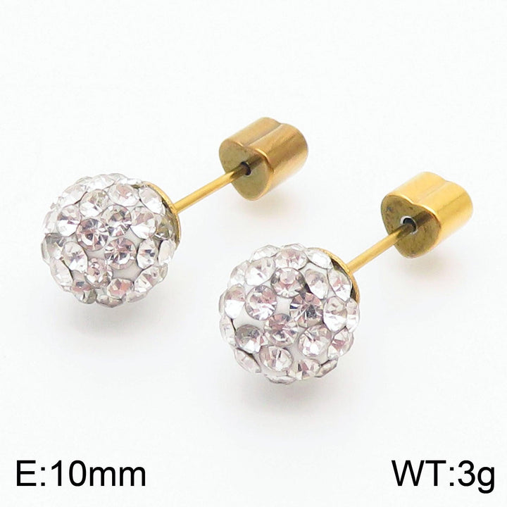 8mm Clay Zircon Ball Stub Earrings - kalen