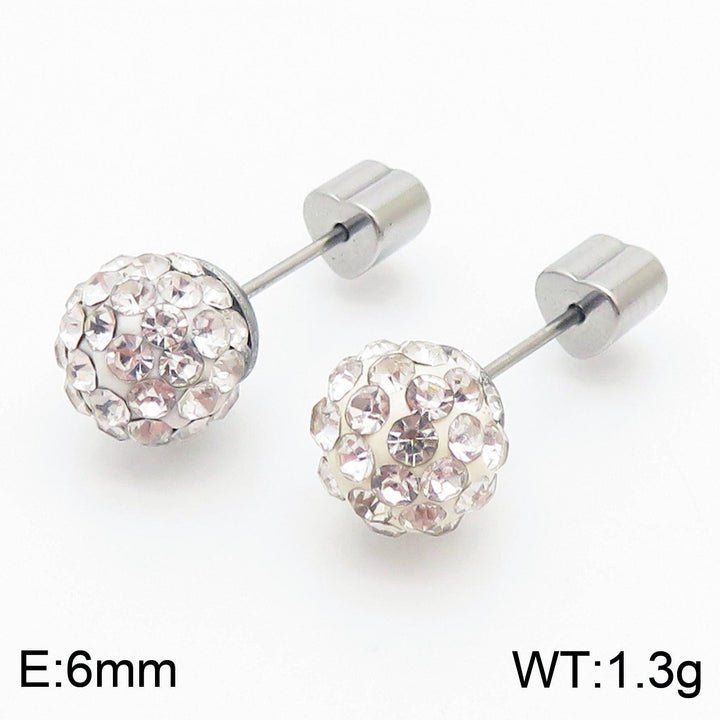 8mm Clay Zircon Ball Stub Earrings - kalen