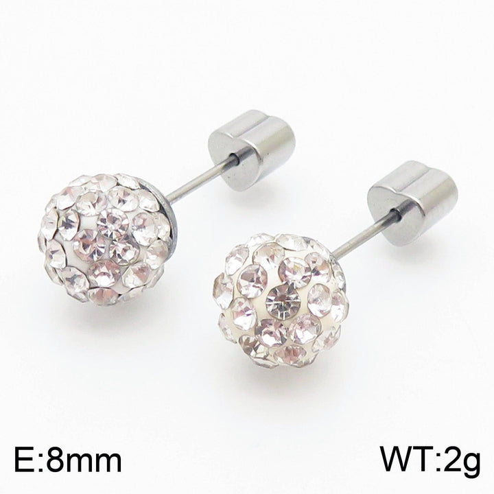 8mm Clay Zircon Ball Stub Earrings - kalen