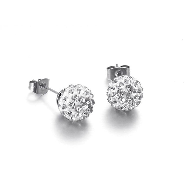 8mm Clay Zircon Ball Stub Earrings - kalen