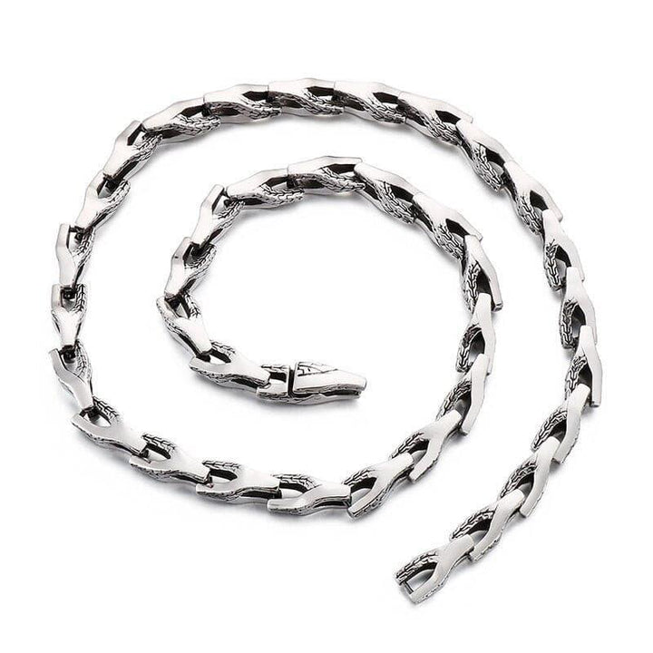 Kalen Animal Dragon Necklace Men's Stainless Steel Gothic Arrow Link Accessories Combination Chain On Neck Trend Jewelry.