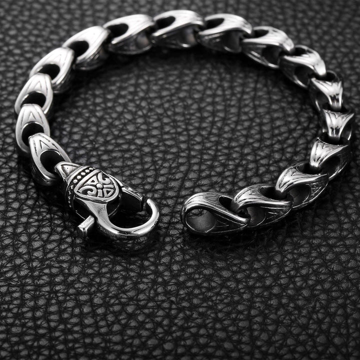 Kalen Punk Race Totem Cuff Chain Stainless Steel Men's Bracelet Jewelry Accessories.