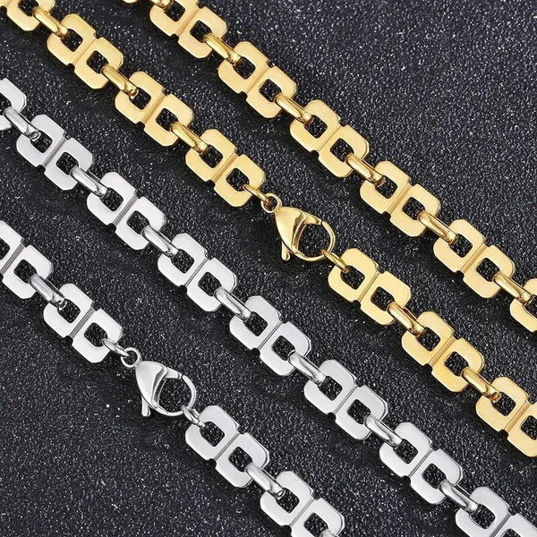 8MM Square Link Chain Bracelets Necklace Set - kalen