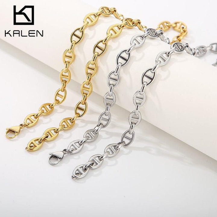 8mm Stainless Steel Pig Nose Chain Necklace For Women - kalen