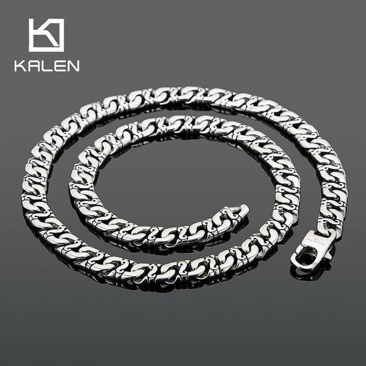 Kalen Hip-hop Simple Lock Chain Titanium Street Couple Fashion Trend Necklace For Men Jewelry Party.