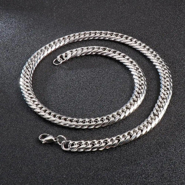 9/11mm Polished Miami Curb Cuban Link Chain Bracelet Necklace With Lobster Clap - kalen