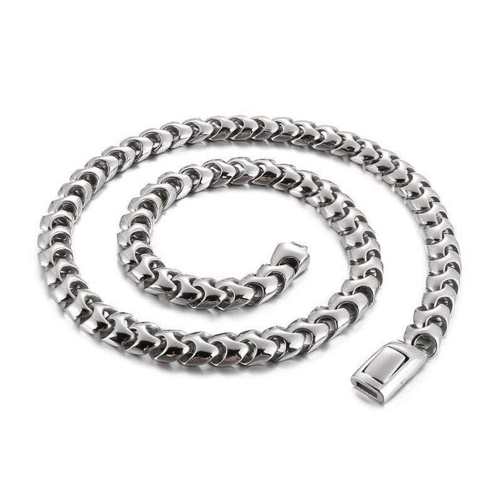 KALEN 9mm Small Polished Unique Cuban Chain Necklace Men Women Stainless Steel 316L Shiny Choker Sweater Chains Jewelry.