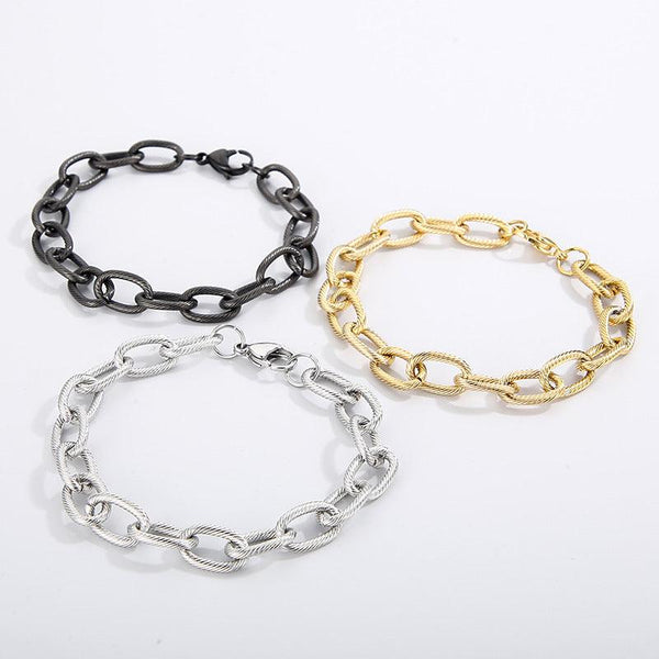 9mm Paperclip Loop Twist Chain Bracelet for Women - kalen