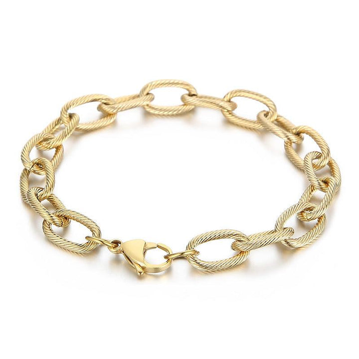 9mm Paperclip Loop Twist Chain Bracelet for Women - kalen