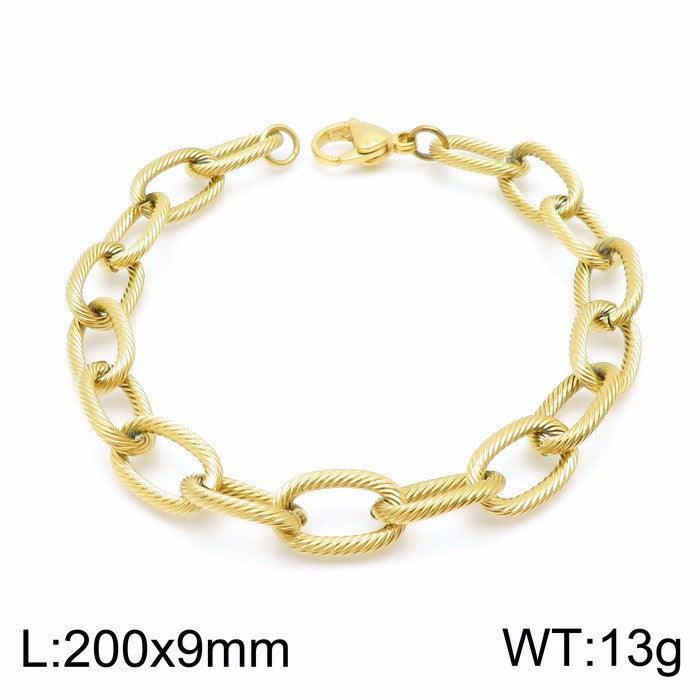 9mm Paperclip Loop Twist Chain Bracelet for Women - kalen