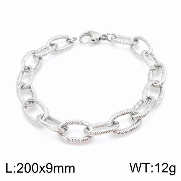 9mm Paperclip Loop Twist Chain Bracelet for Women - kalen