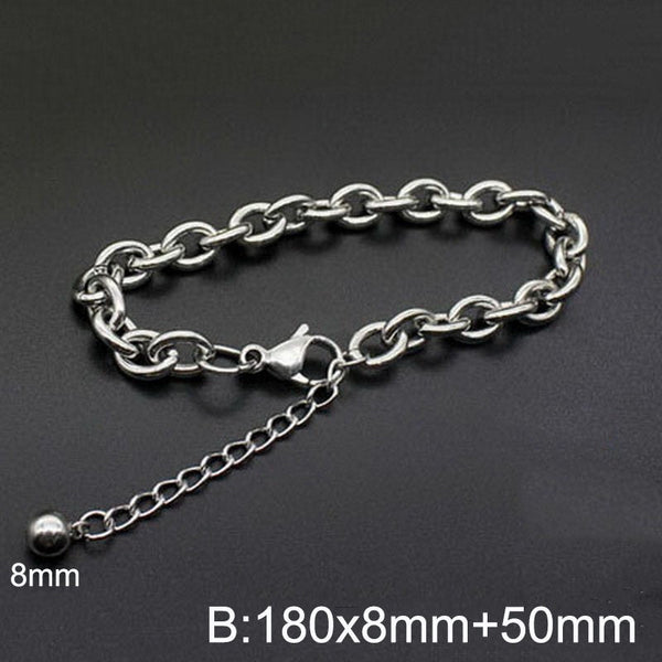 Kalen 8mm Stainless Steel Cable Link Chain Bracelet Wholesale for Women