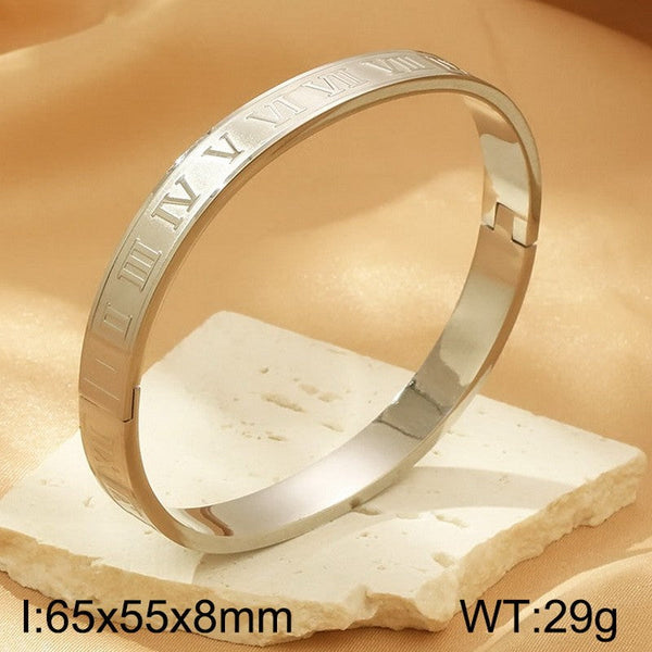 Kalen Stainless Steel Roman Numerals Bracelet Bangle Wholesale for Women