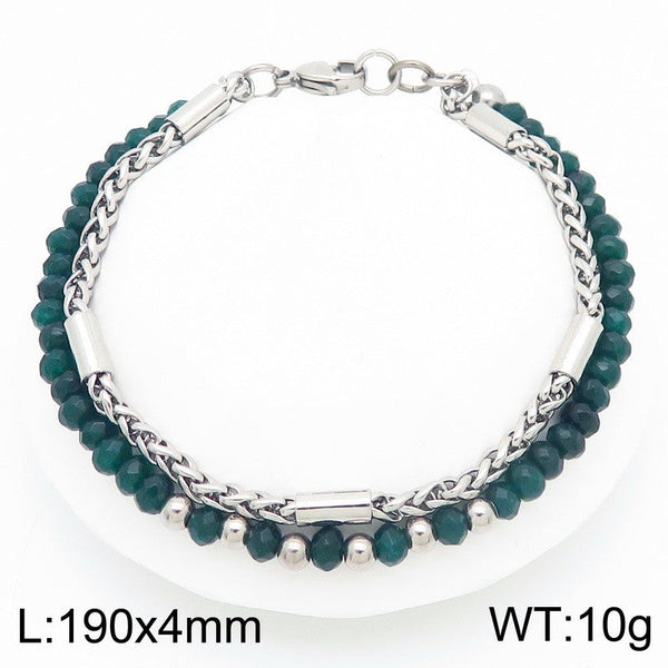 Kalen Stainless Steel Double Layer Bead Chain Bracelet Wholesale