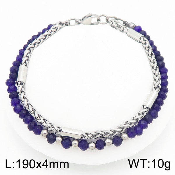 Kalen Stainless Steel Double Layer Bead Chain Bracelet Wholesale