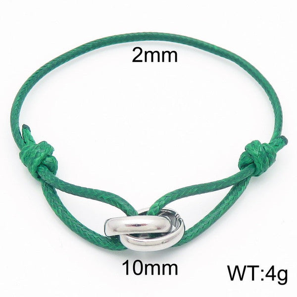 Kalen 2mm Leather Stainless Steel Charm Bracelet Wholesale