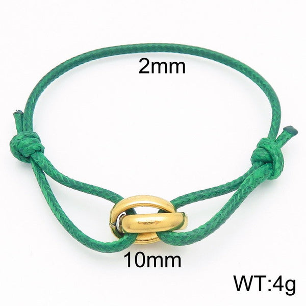 Kalen 2mm Leather Stainless Steel Charm Bracelet Wholesale