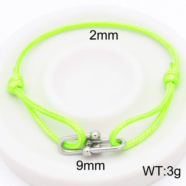 Kalen 2mm Leather Stainless Steel Charm Bracelet Wholesale