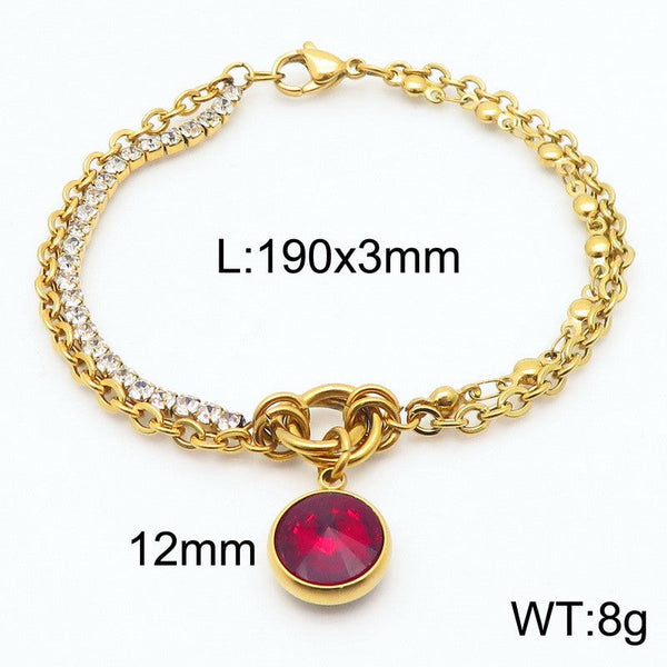 Kalen Stainless Steel Six Pence Charm Chain Bracelet Wholesale for Women