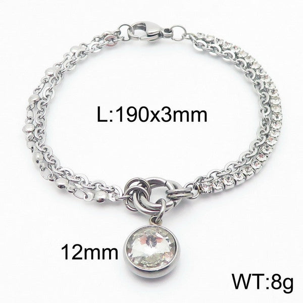 Kalen Stainless Steel Stone Charm Chain Bracelet Wholesale for Women