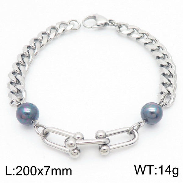 Kalen Stainless Steel Stone Charm Chain Bracelet Wholesale for Women