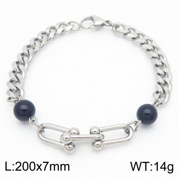 Kalen Stainless Steel Stone Charm Chain Bracelet Wholesale for Women