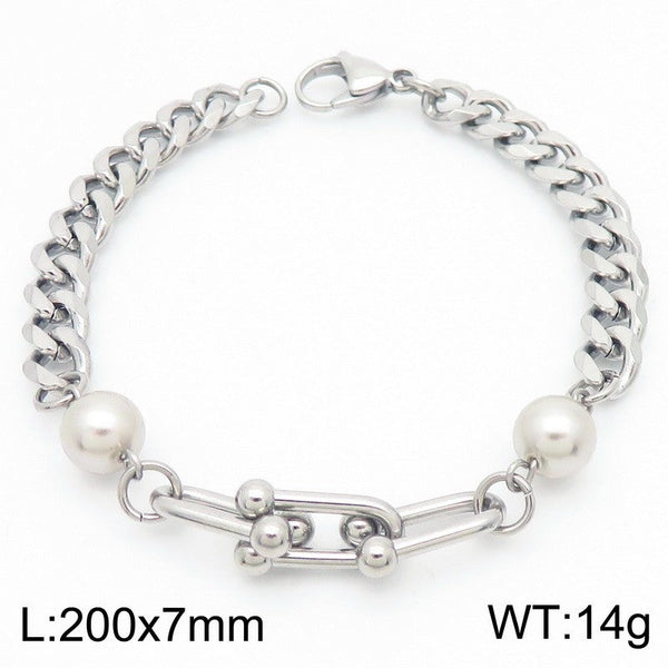 Kalen Stainless Steel Stone Charm Chain Bracelet Wholesale for Women