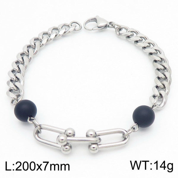 Kalen Stainless Steel Stone Charm Chain Bracelet Wholesale for Women