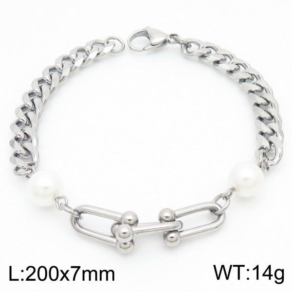 Kalen Stainless Steel Stone Charm Chain Bracelet Wholesale for Women