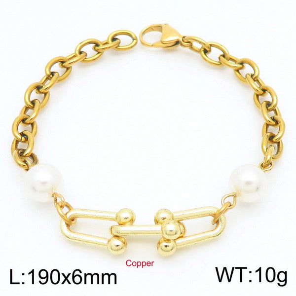 Kalen Stainless Steel Stone Charm Chain Bracelet Wholesale for Women