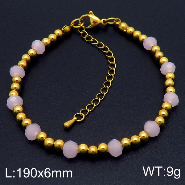Kalen 6mm Stainless Steel Pearl Bead Chain Bracelet Wholesale