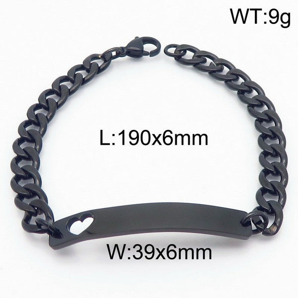 Kalen 6mm Stainless Steel Cuban Chain ID Bracelet Wholesale